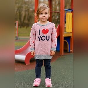 🎈Valentine's Girl Knit Sweater Sz3T